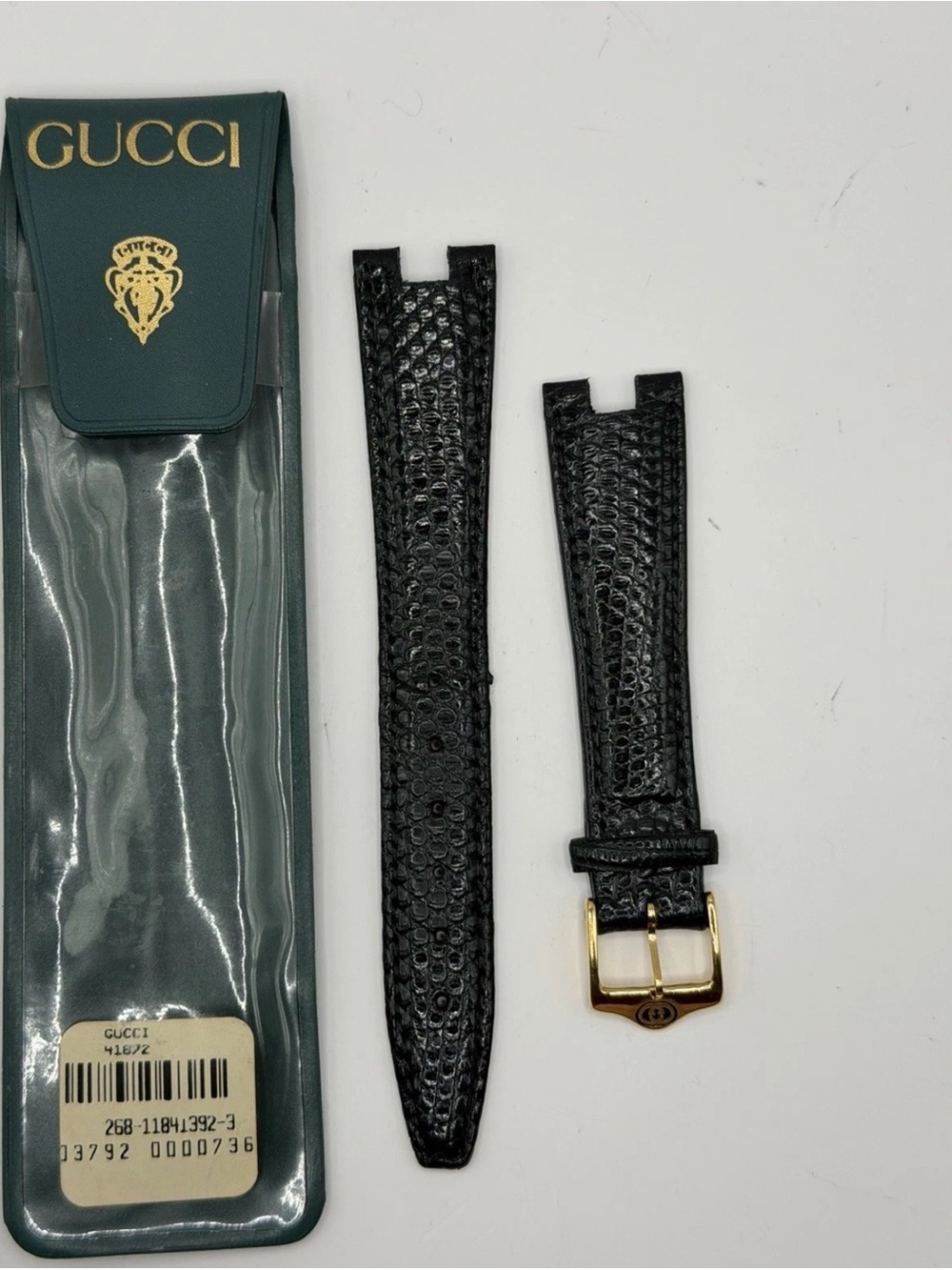Gucci Genuine Black Lizard Leather Watch Strap 18MM #GS133